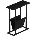 HOMEFORT Slim End Table with Magazine Holder - Black