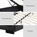 Queen Bed Frame with Tufted Headboard and Storage