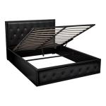 Queen Bed Frame with Tufted Headboard and Storage