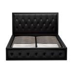 Queen Bed Frame with Tufted Headboard and Storage