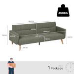 Familand Green 3 Seater Convertible Sofa Bed