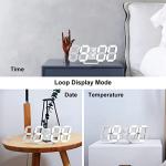 Deeyaple 3D LED Digital Alarm Clock - White