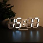 Deeyaple 3D LED Digital Alarm Clock - White