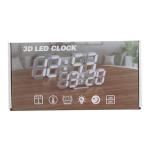 Deeyaple 3D LED Digital Alarm Clock - White