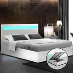 Modern Double Bed Frame with RGB LED Headboard