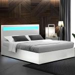 Modern Double Bed Frame with RGB LED Headboard