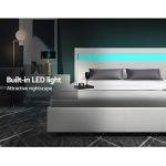 Modern Double Bed Frame with RGB LED Headboard