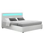Modern Double Bed Frame with RGB LED Headboard