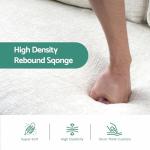 Beige Velvet 3-Seater Convertible Sofa Couch