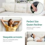 Beige Velvet 3-Seater Convertible Sofa Couch