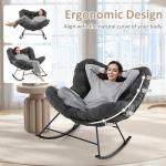 Oversized Papasan Rocking Chair with Padded Cushion