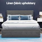 Tufted Grey Queen Bed Frame with Storage
