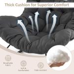 Oversized Papasan Rocking Chair with Padded Cushion