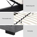 Tufted Grey Queen Bed Frame with Storage