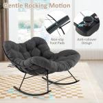 Oversized Papasan Rocking Chair with Padded Cushion