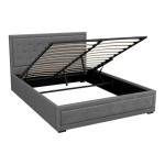 Tufted Grey Queen Bed Frame with Storage