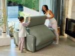 Koala 1.5 Seater Convertible Sofa Bed, Gum Leaf
