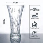 12" Tall Crystal Clear Glass Flower Vase