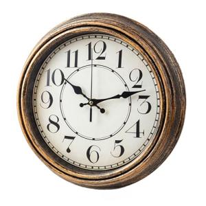 Wesoke 12-Inch Retro Gold Wall Clock