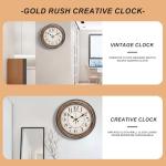 Wesoke 12-Inch Retro Gold Wall Clock