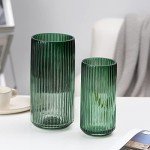 Green Thick Glass Flower Vase for Home Decor