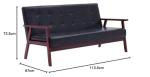 Black Faux Leather 3-Piece Sofa Set