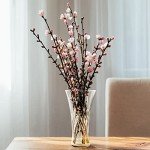 12" Tall Crystal Clear Glass Flower Vase