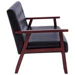 Black Faux Leather 3-Piece Sofa Set