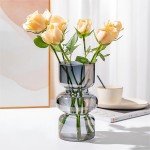 Gray 7-Inch Hydroponic Glass Flower Vases