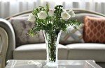 12" Tall Crystal Clear Glass Flower Vase
