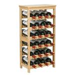 VASMIA 24-Bottle Bamboo Wine Rack with Table Top