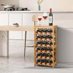 VASMIA 24-Bottle Bamboo Wine Rack with Table Top