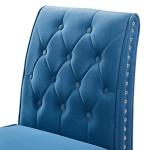 Blue Velvet Dining Chairs with Rubber Wood Legs