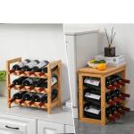 VASMIA 24-Bottle Bamboo Wine Rack with Table Top