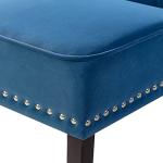 Blue Velvet Dining Chairs with Rubber Wood Legs
