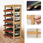 VASMIA 24-Bottle Bamboo Wine Rack with Table Top