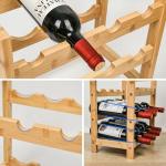 VASMIA 24-Bottle Bamboo Wine Rack with Table Top