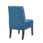 Blue Velvet Dining Chairs with Rubber Wood Legs