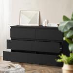 Black 6-Drawer Bedroom Dresser by Oikiture