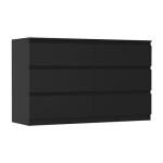 Black 6-Drawer Bedroom Dresser by Oikiture