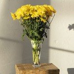 12" Tall Crystal Clear Glass Flower Vase