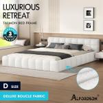 Alfordson Double Bed Frame with Boucle Upholstery