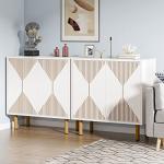 Modern White Freestanding Storage Cabinet Set