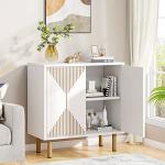 Modern White Freestanding Storage Cabinet Set