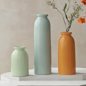3-Piece Nordic Ceramic Vase Set, 10.4 Inches