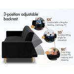 Alfordson Velvet Convertible Sofa Bed, Black