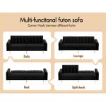 Alfordson Velvet Convertible Sofa Bed, Black