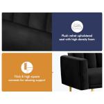 Alfordson Velvet Convertible Sofa Bed, Black