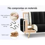 Alfordson Velvet Convertible Sofa Bed, Black