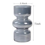 Gray 7-Inch Hydroponic Glass Flower Vases